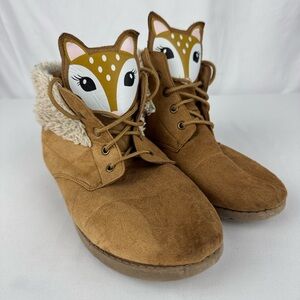 Fab Kids Faux Suede and Fur Deer Face Bootie